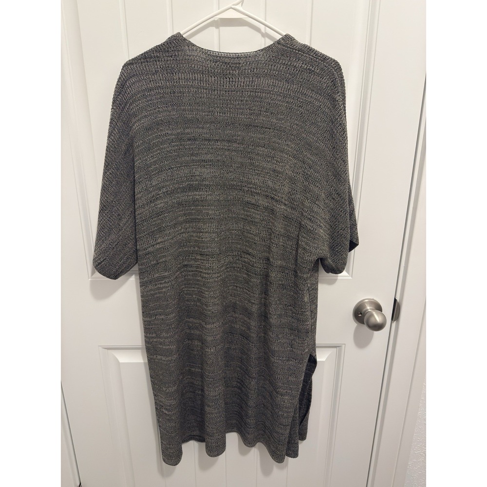 Eileen Fisher Tan/Black Long Short Sleeve Open‎ Cardigan Size L/XL - Picture 2 of 5